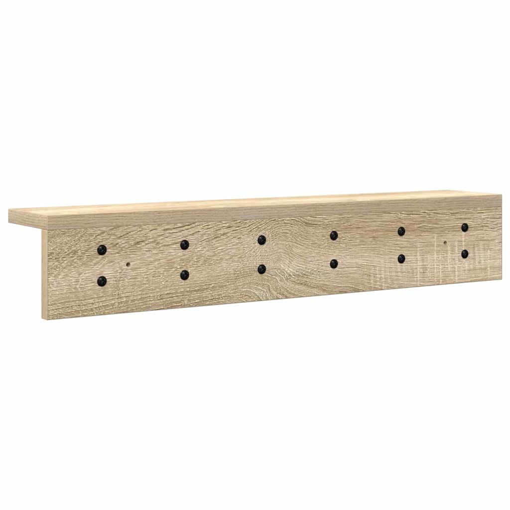 Vegghengt kleshenger med hylle Sonoma eik 60 x 10.5 x 10.5 cm