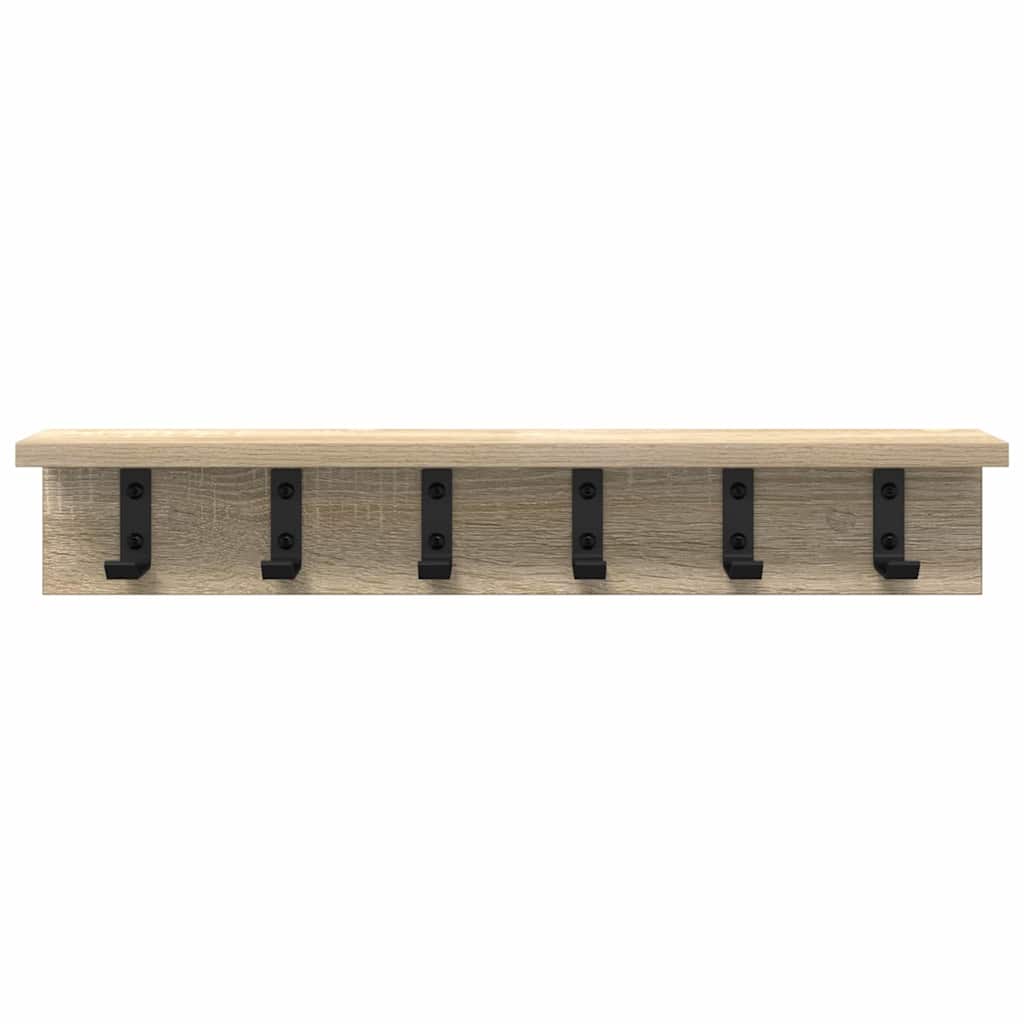 Vegghengt kleshenger med hylle Sonoma eik 60 x 10.5 x 10.5 cm