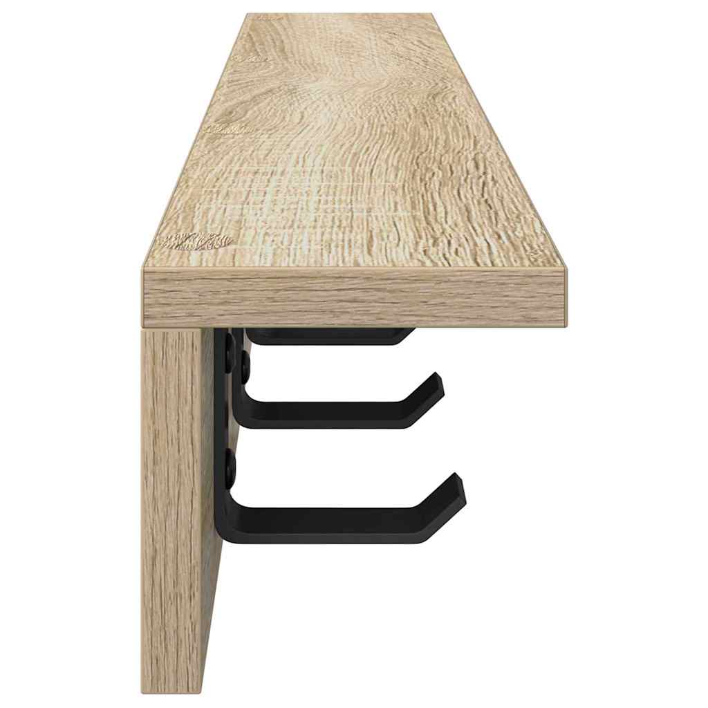 Vegghengt kleshenger med hylle Sonoma eik 60 x 10.5 x 10.5 cm