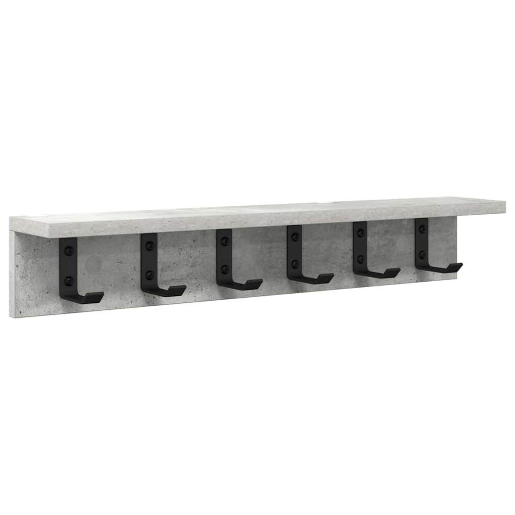 Vegghengt kleshenger med hylle Betonggrå 60 x 10.5 x 10.5 cm