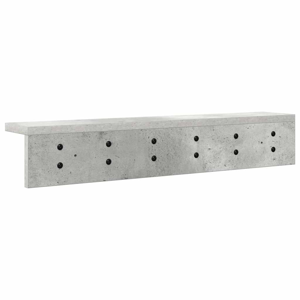 Vegghengt kleshenger med hylle Betonggrå 60 x 10.5 x 10.5 cm