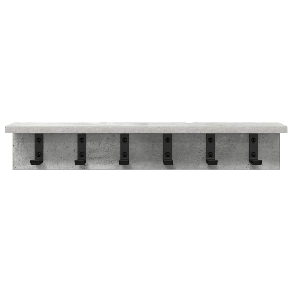 Vegghengt kleshenger med hylle Betonggrå 60 x 10.5 x 10.5 cm