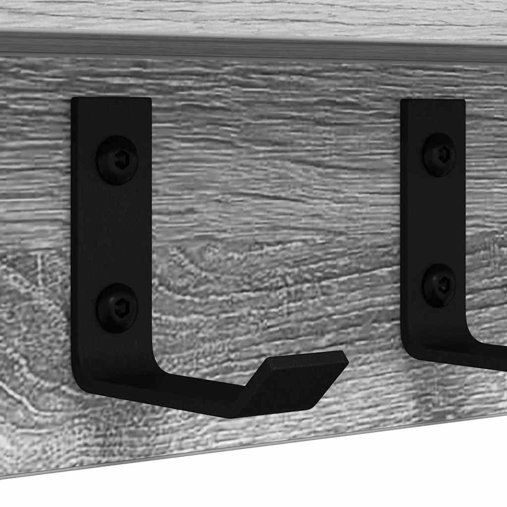 Vegghengt kleshenger med hylle Grå sonoma 60 x 10.5 x 10.5 cm