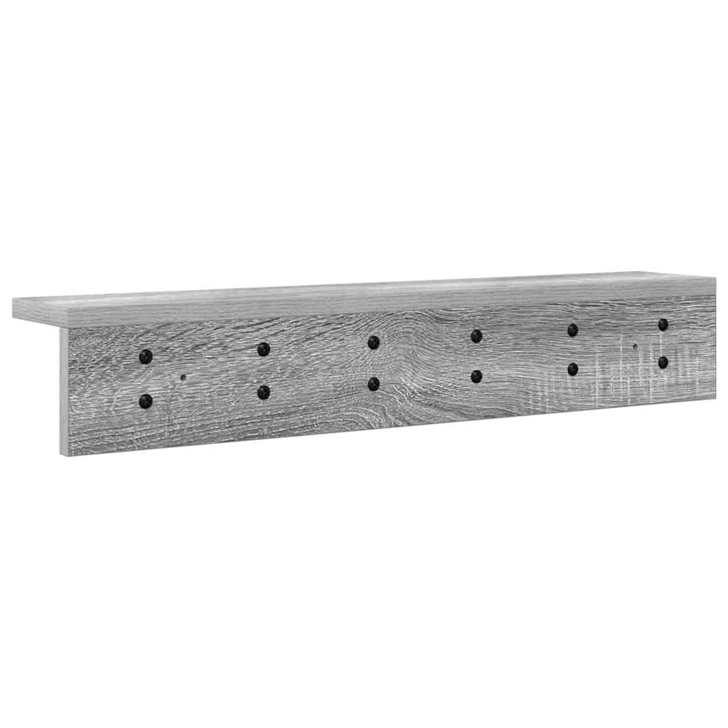 Vegghengt kleshenger med hylle Grå sonoma 60 x 10.5 x 10.5 cm
