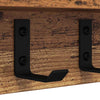 Vegghengt kleshenger med hylle Gammelt tre 60 x 10.5 x 10.5 cm