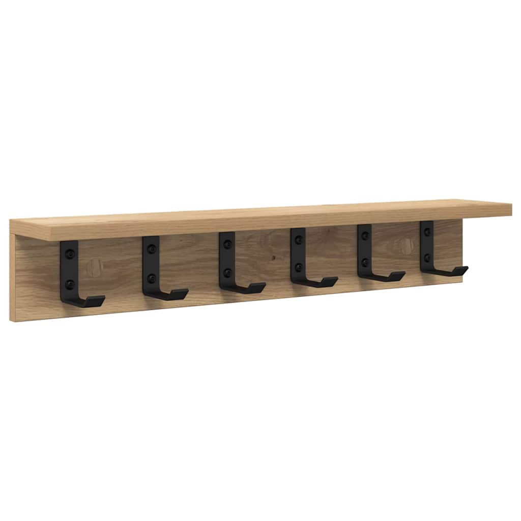 Vegghengt kleshenger med hylle artisan eik 60 x 10.5 x 10.5 cm