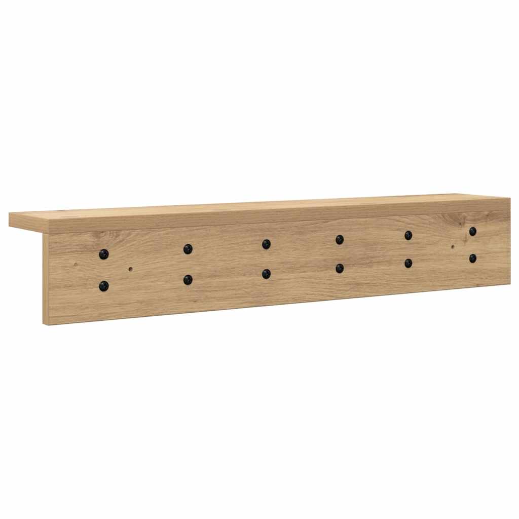 Vegghengt kleshenger med hylle artisan eik 60 x 10.5 x 10.5 cm