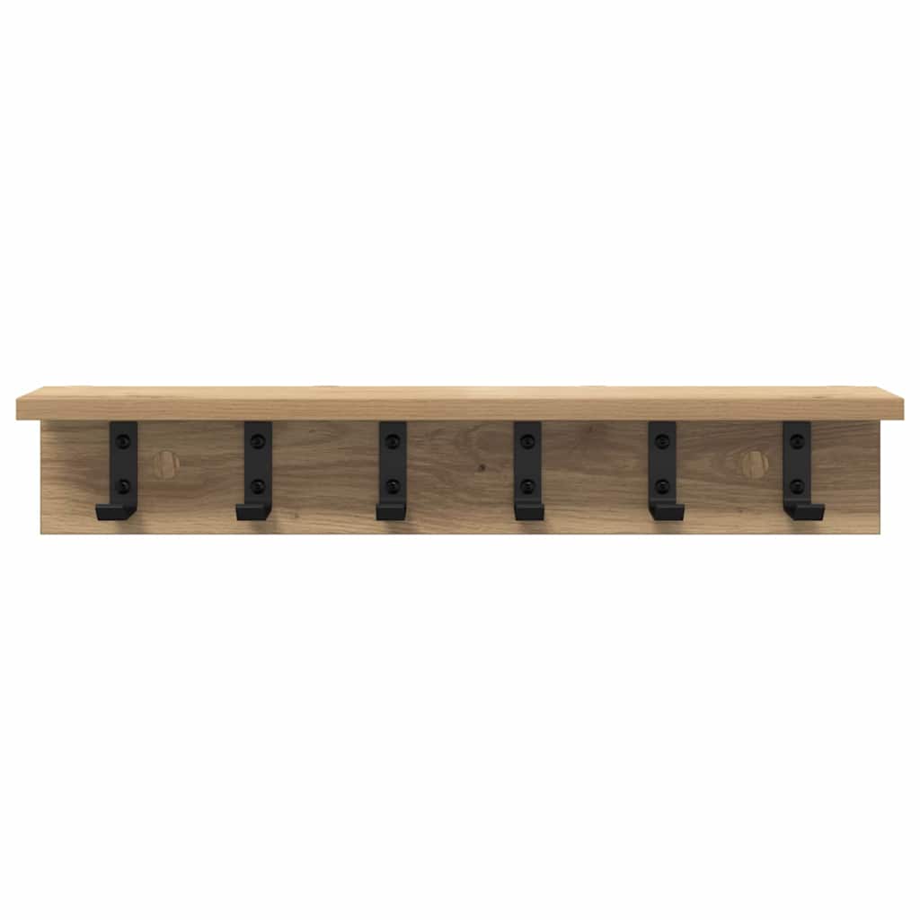 Vegghengt kleshenger med hylle artisan eik 60 x 10.5 x 10.5 cm
