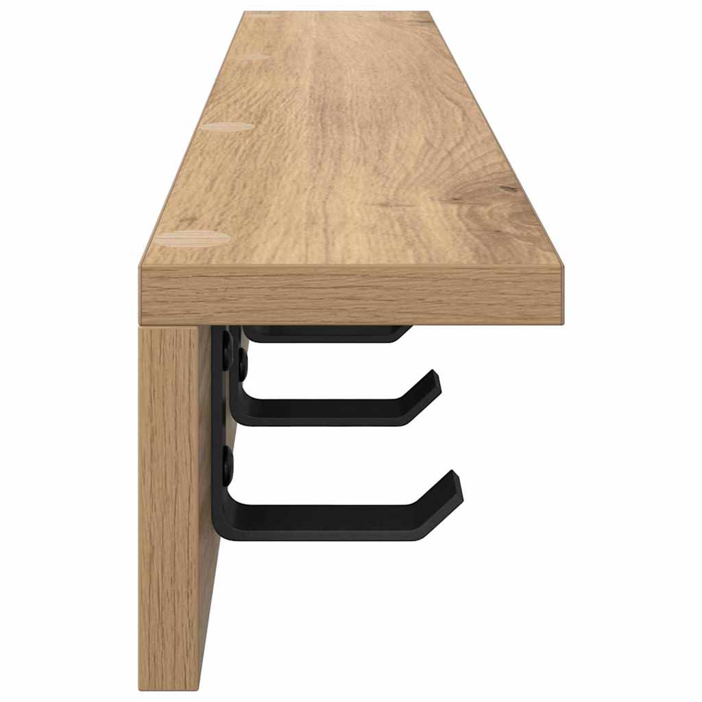 Vegghengt kleshenger med hylle artisan eik 60 x 10.5 x 10.5 cm