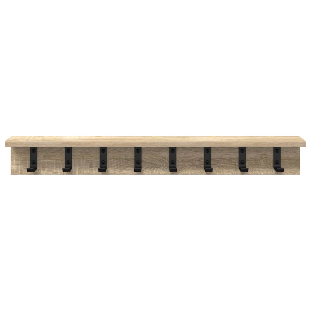 Vegghengt kleshenger med hylle Sonoma eik 80 x 10.5 x 10.5 cm