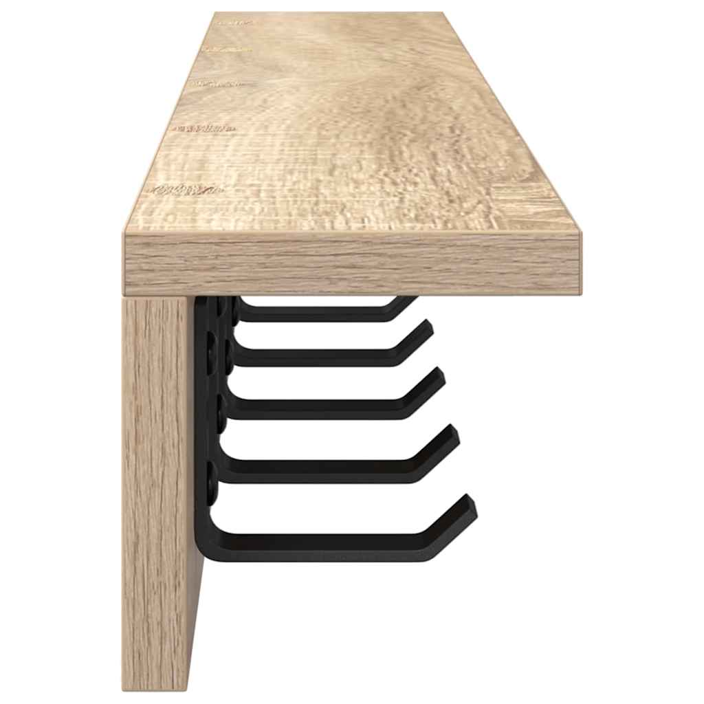 Vegghengt kleshenger med hylle Sonoma eik 80 x 10.5 x 10.5 cm