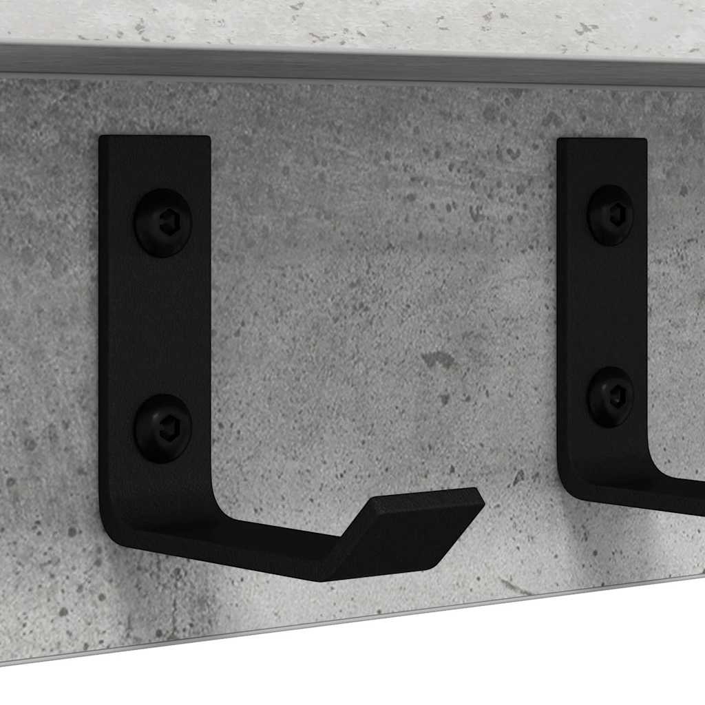 Vegghengt kleshenger med hylle Betonggrå 80 x 10.5 x 10.5 cm