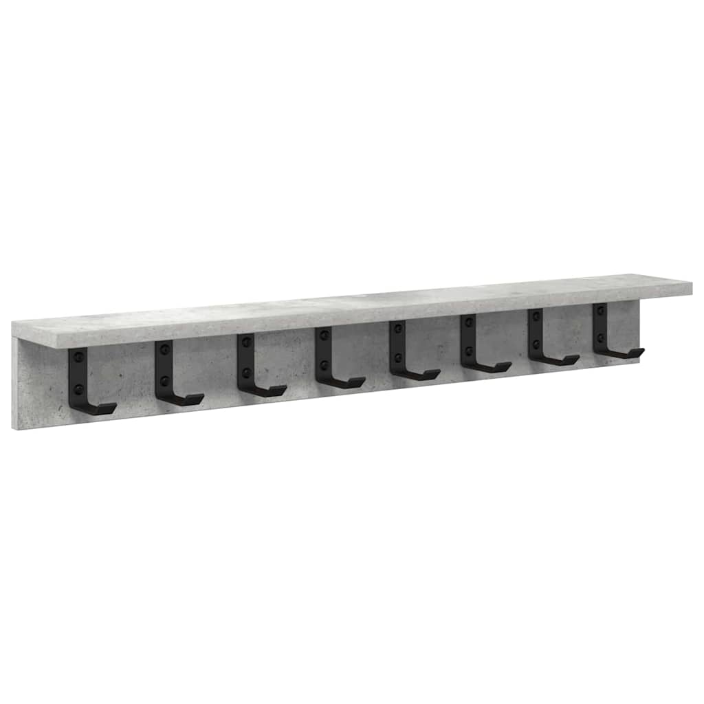 Vegghengt kleshenger med hylle Betonggrå 80 x 10.5 x 10.5 cm