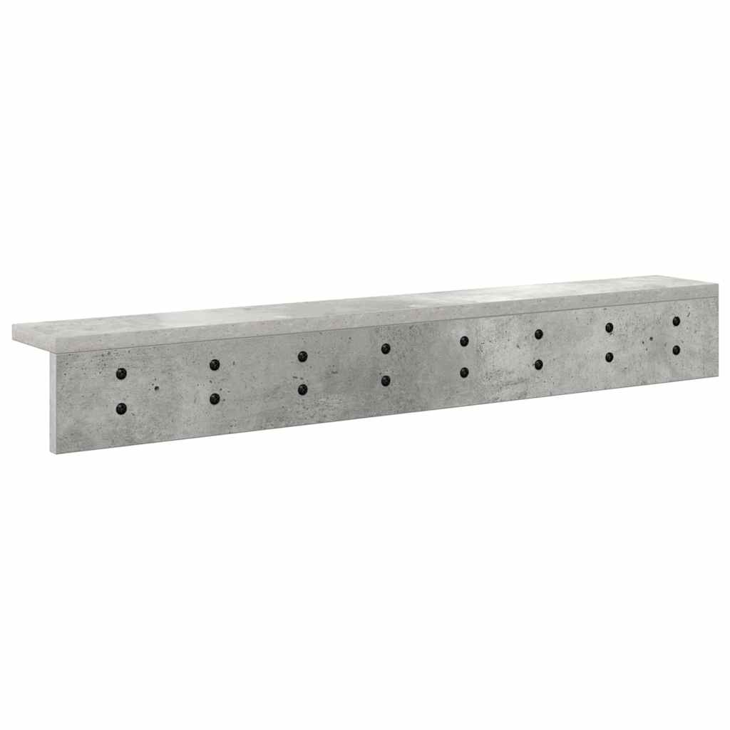 Vegghengt kleshenger med hylle Betonggrå 80 x 10.5 x 10.5 cm