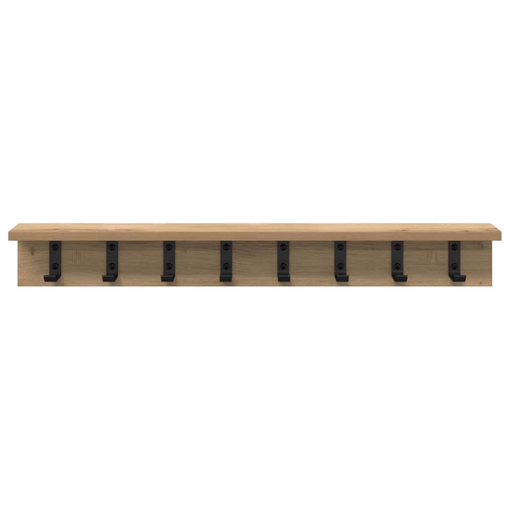 Vegghengt kleshenger med hylle artisan eik 80 x 10.5 x 10.5 cm