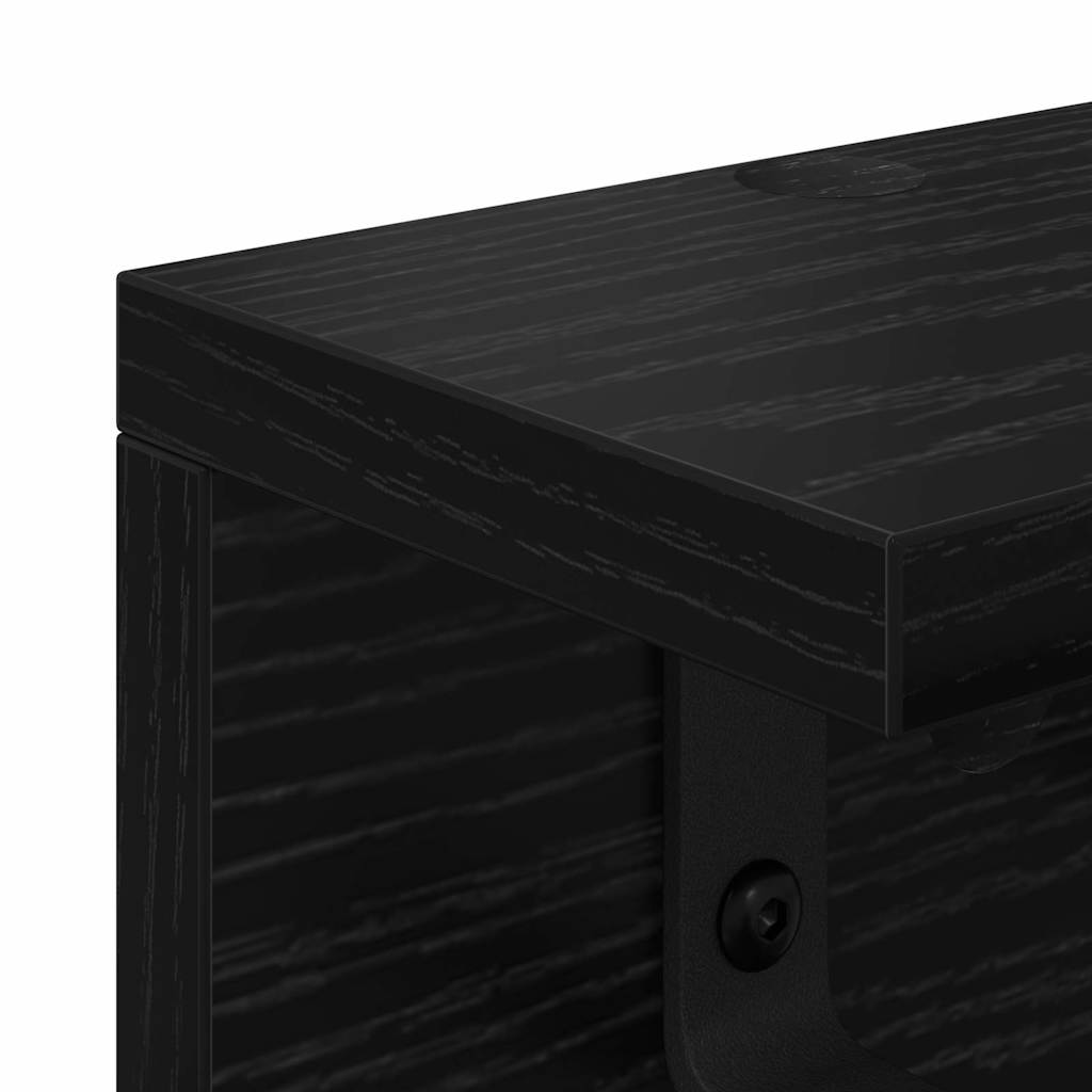 Vegghengt kleshenger med hylle Svart eik 100 x 10.5 x 10.5 cm