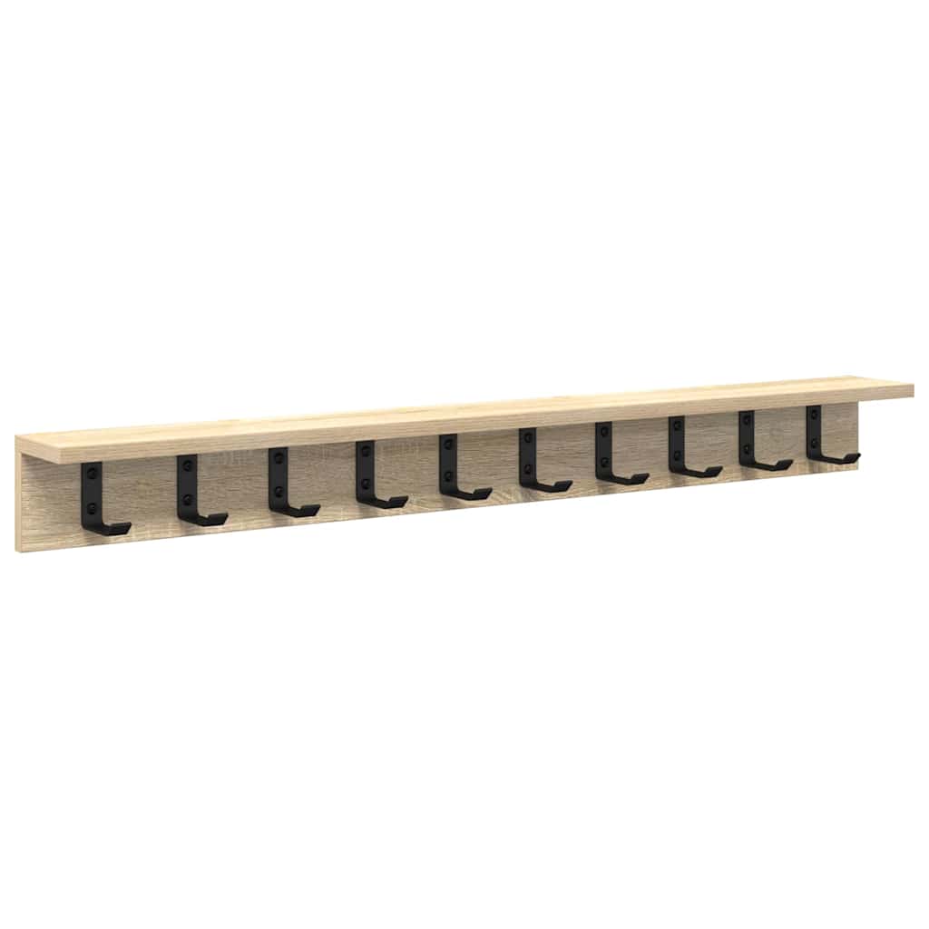 Vegghengt kleshenger med hylle Sonoma eik 100 x 10.5 x 10.5 cm