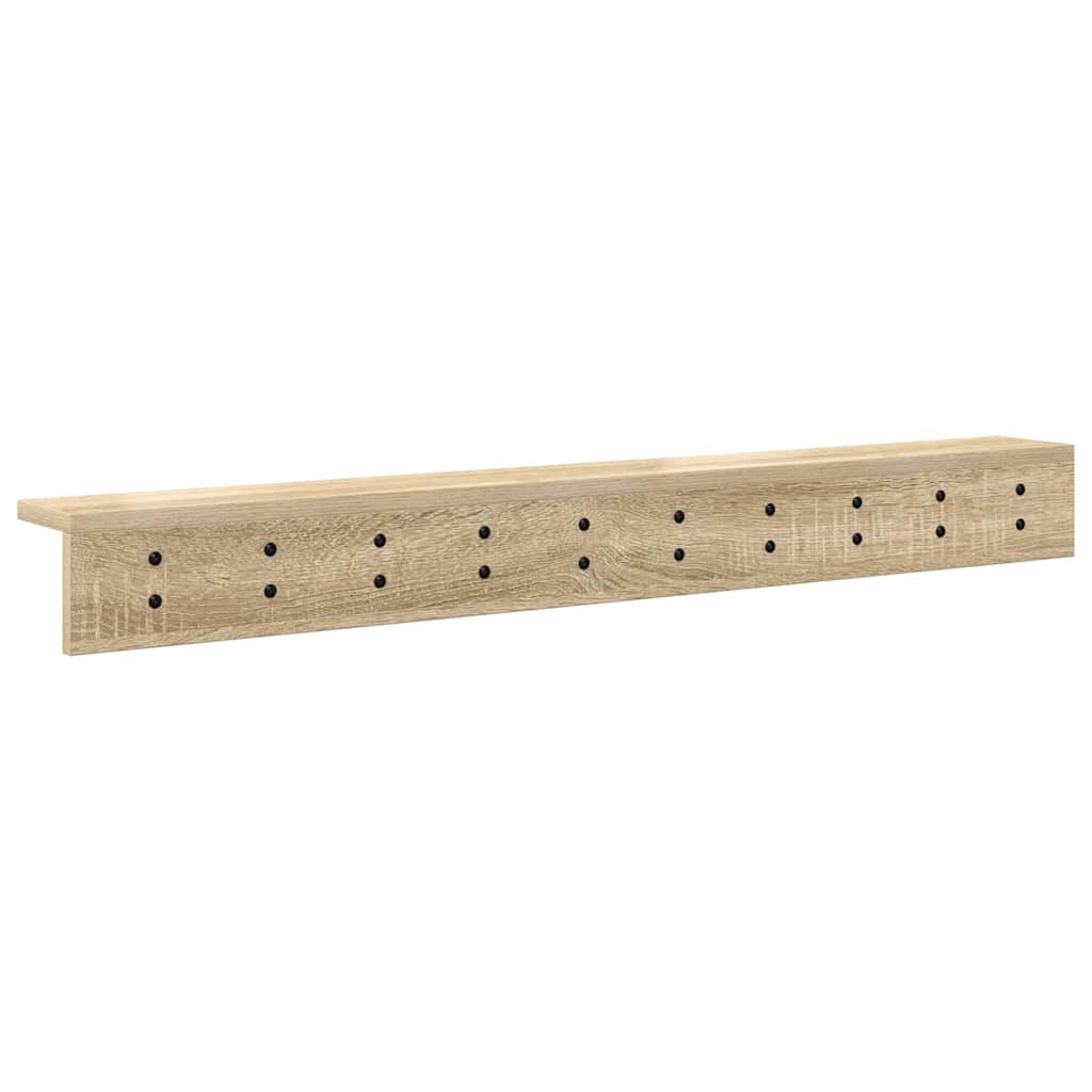 Vegghengt kleshenger med hylle Sonoma eik 100 x 10.5 x 10.5 cm