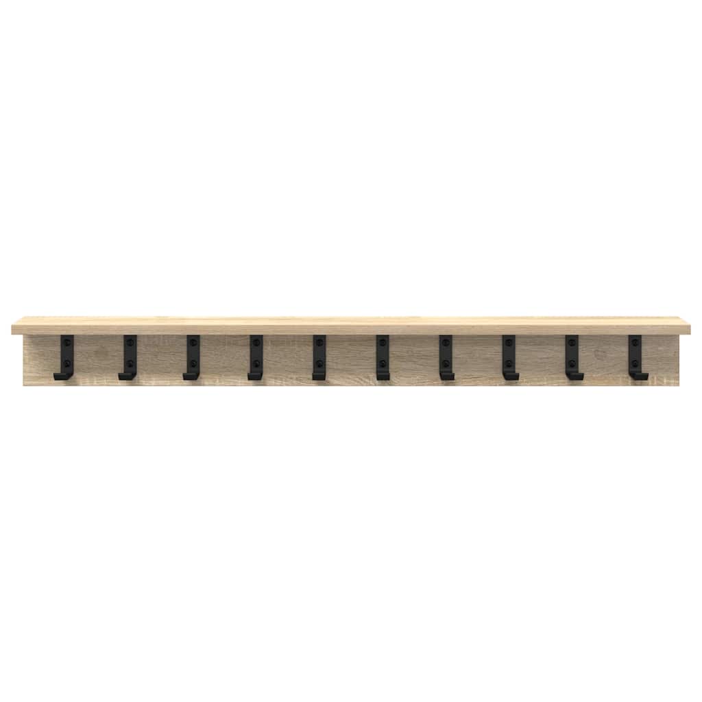 Vegghengt kleshenger med hylle Sonoma eik 100 x 10.5 x 10.5 cm