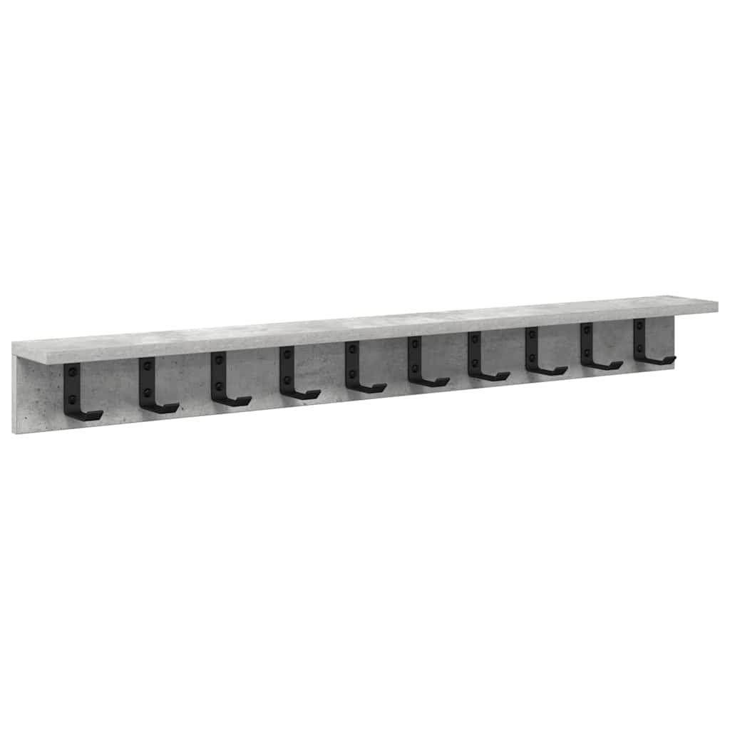 Vegghengt kleshenger med hylle Betonggrå 100 x 10.5 x 10.5 cm