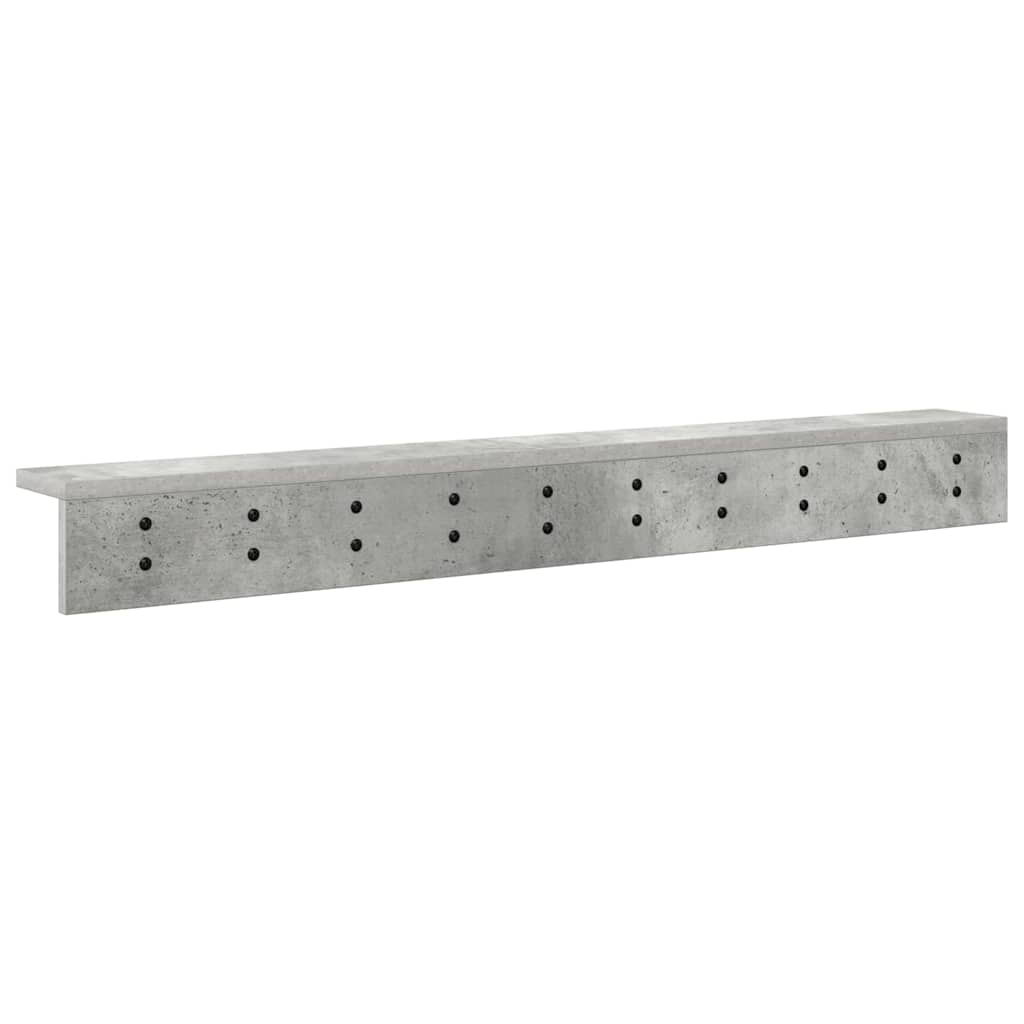Vegghengt kleshenger med hylle Betonggrå 100 x 10.5 x 10.5 cm
