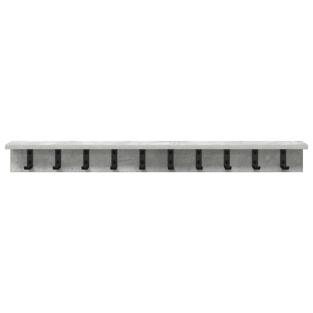 Vegghengt kleshenger med hylle Betonggrå 100 x 10.5 x 10.5 cm