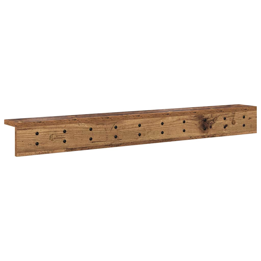 Vegghengt kleshenger med hylle Gammelt tre 100 x 10.5 x 10.5 cm