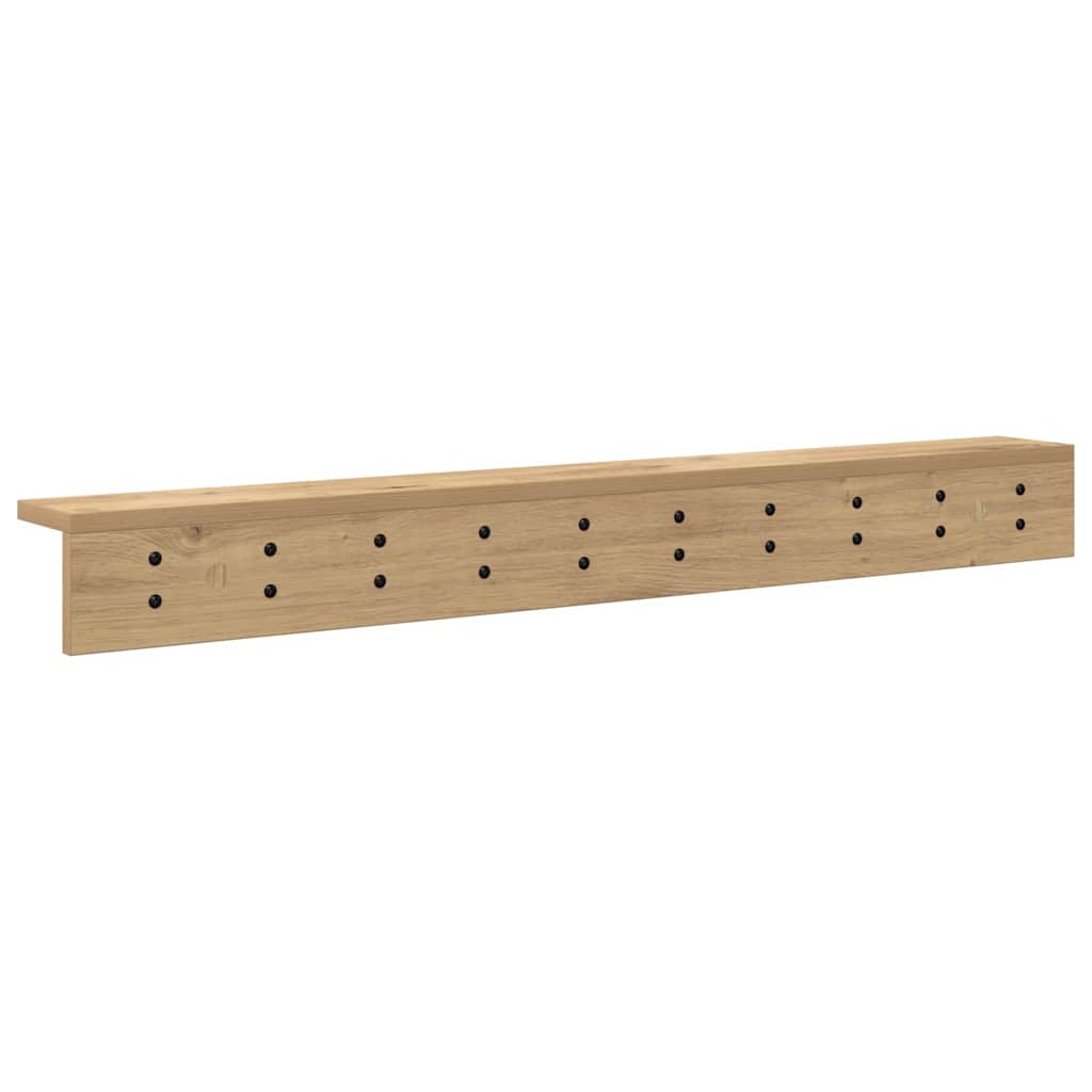 Vegghengt kleshenger med hylle artisan eik 100 x 10.5 x 10.5 cm