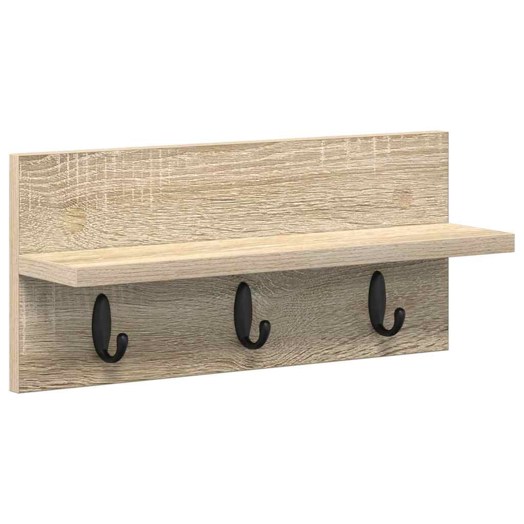 Vegghengt kleshenger med hylle Sonoma eik 40 x 10.5 x 18 cm