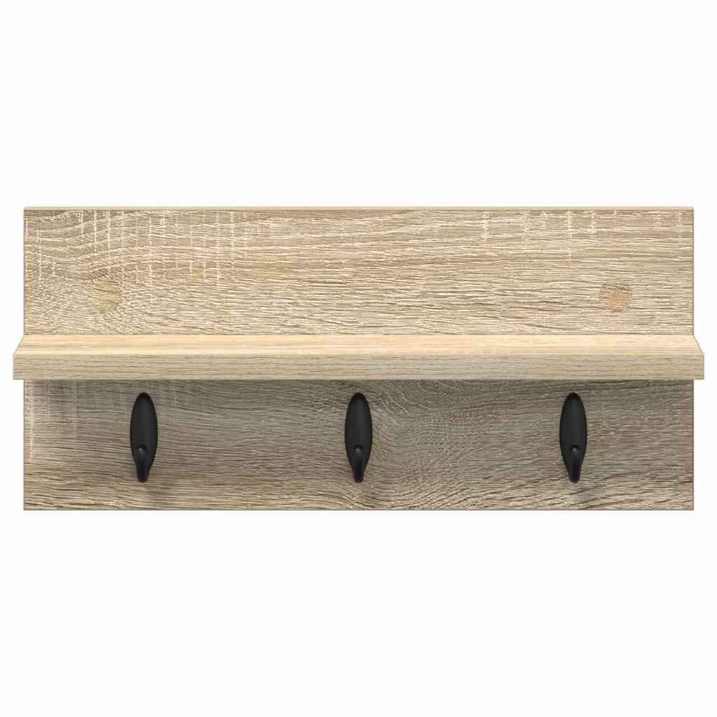 Vegghengt kleshenger med hylle Sonoma eik 40 x 10.5 x 18 cm