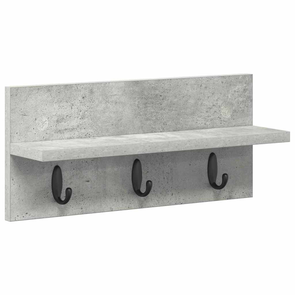 Vegghengt kleshenger Betonggrå 40 x 10.5 x 18 cm Konstruert tre