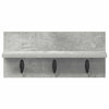 Vegghengt kleshenger Betonggrå 40 x 10.5 x 18 cm Konstruert tre