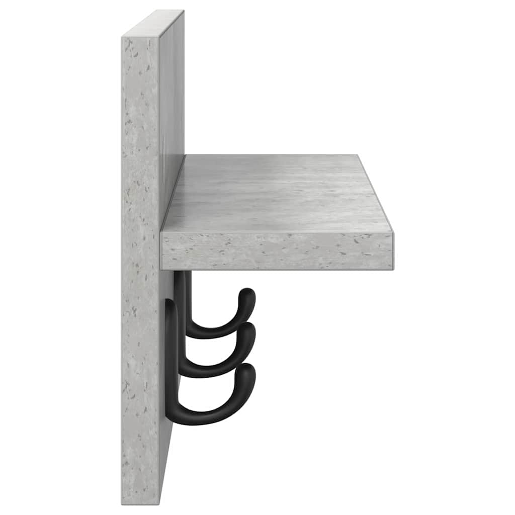 Vegghengt kleshenger Betonggrå 40 x 10.5 x 18 cm Konstruert tre