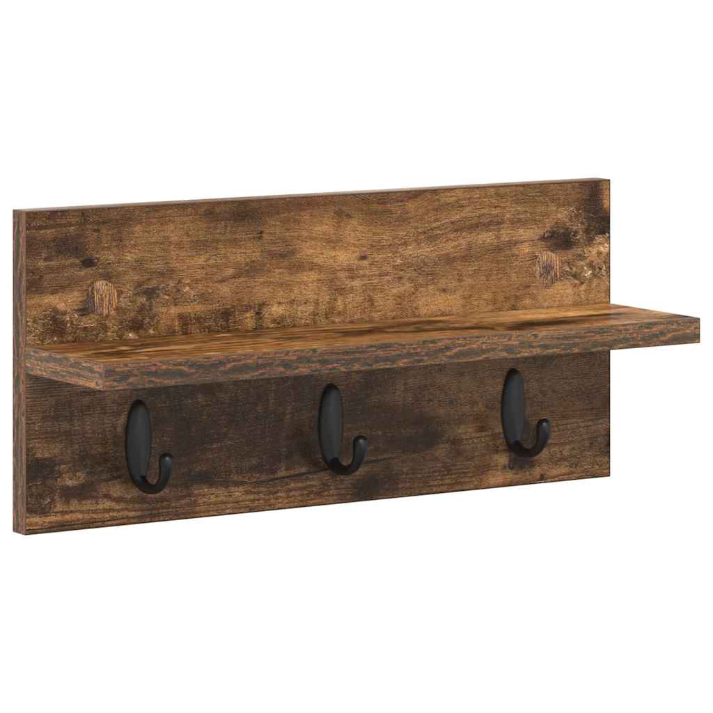 Vegghengt kleshenger Røkt eik 40 x 10.5 x 18 cm Konstruert tre
