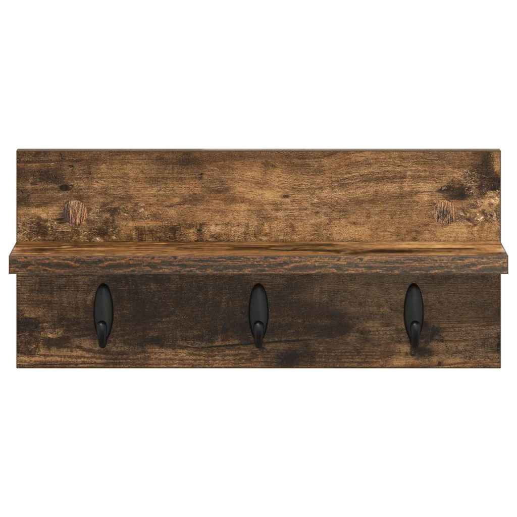 Vegghengt kleshenger Røkt eik 40 x 10.5 x 18 cm Konstruert tre