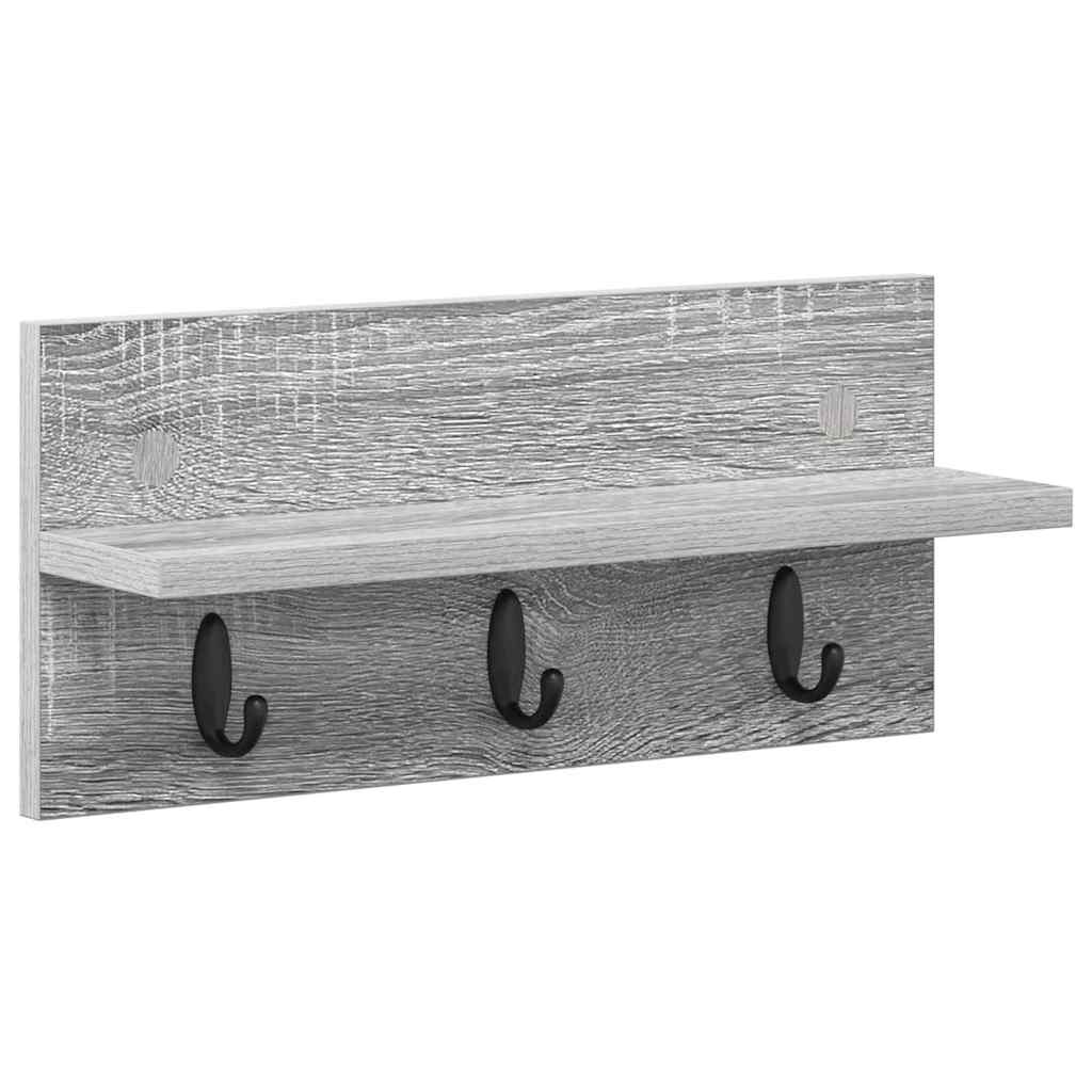 Vegghengt kleshenger med hylle Grå sonoma 40 x 10.5 x 18 cm