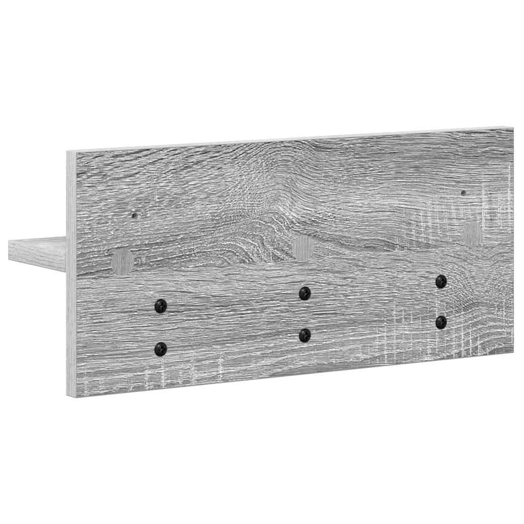 Vegghengt kleshenger med hylle Grå sonoma 40 x 10.5 x 18 cm