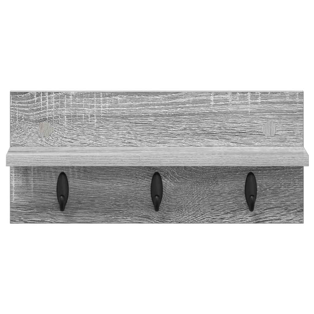 Vegghengt kleshenger med hylle Grå sonoma 40 x 10.5 x 18 cm