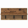 Vegghengt kleshenger med hylle Gammelt tre 40 x 10.5 x 18 cm