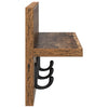 Vegghengt kleshenger med hylle Gammelt tre 40 x 10.5 x 18 cm