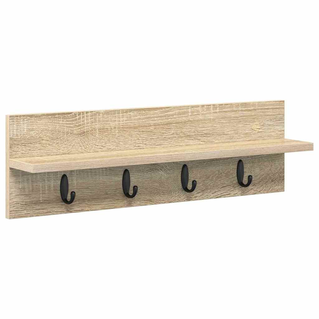 Vegghengt kleshenger med hylle Sonoma eik 60 x 10.5 x 18 cm