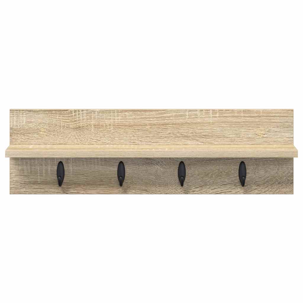 Vegghengt kleshenger med hylle Sonoma eik 60 x 10.5 x 18 cm