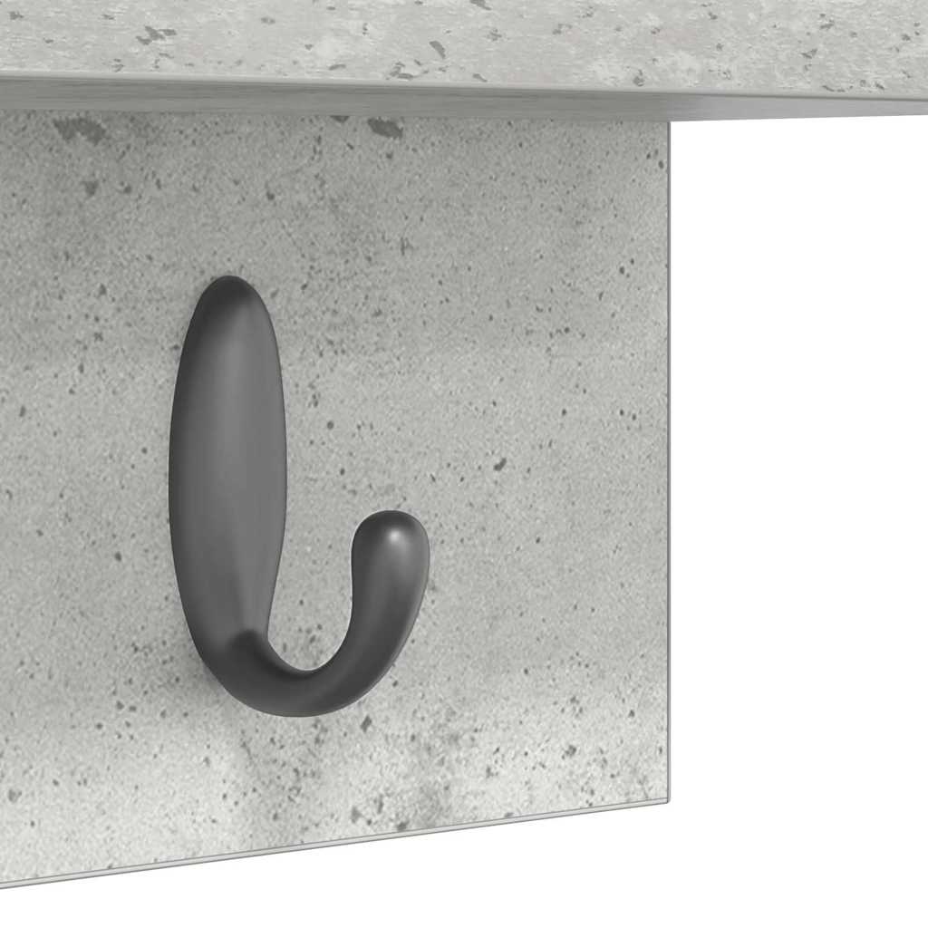 Vegghengt kleshenger Betonggrå 60 x 10,5 x 18 cm Konstruert tre