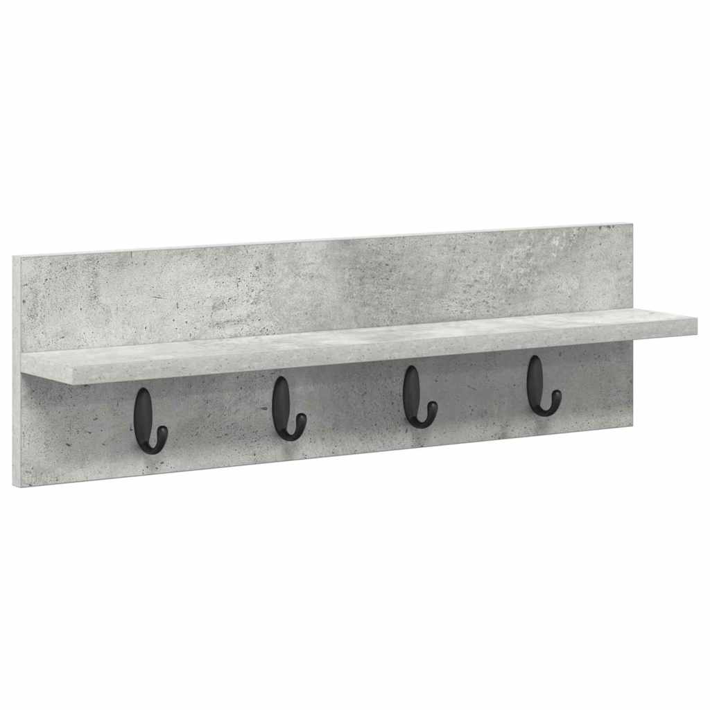 Vegghengt kleshenger Betonggrå 60 x 10,5 x 18 cm Konstruert tre