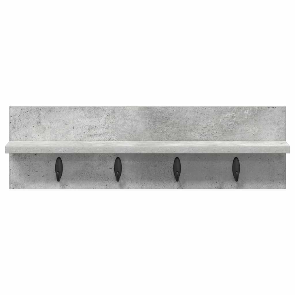 Vegghengt kleshenger Betonggrå 60 x 10,5 x 18 cm Konstruert tre