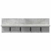 Vegghengt kleshenger Betonggrå 60 x 10.5 x 18 cm Konstruert tre
