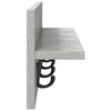 Vegghengt kleshenger Betonggrå 60 x 10.5 x 18 cm Konstruert tre