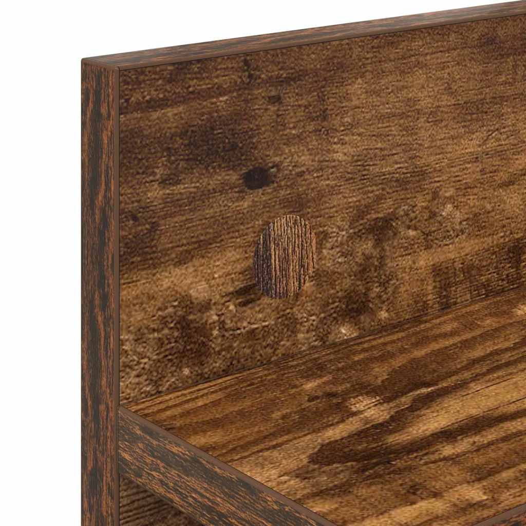 Vegghengt kleshenger Røkt eik 60 x 10.5 x 18 cm Konstruert tre