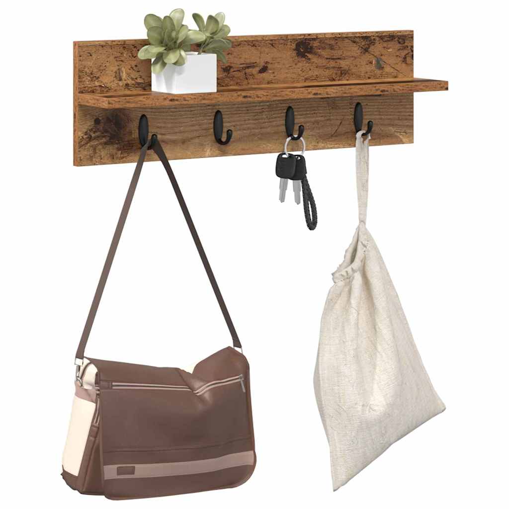 Vegghengt kleshenger Veggmontert Gammelt tre 60 x 10,5 x 18 cm