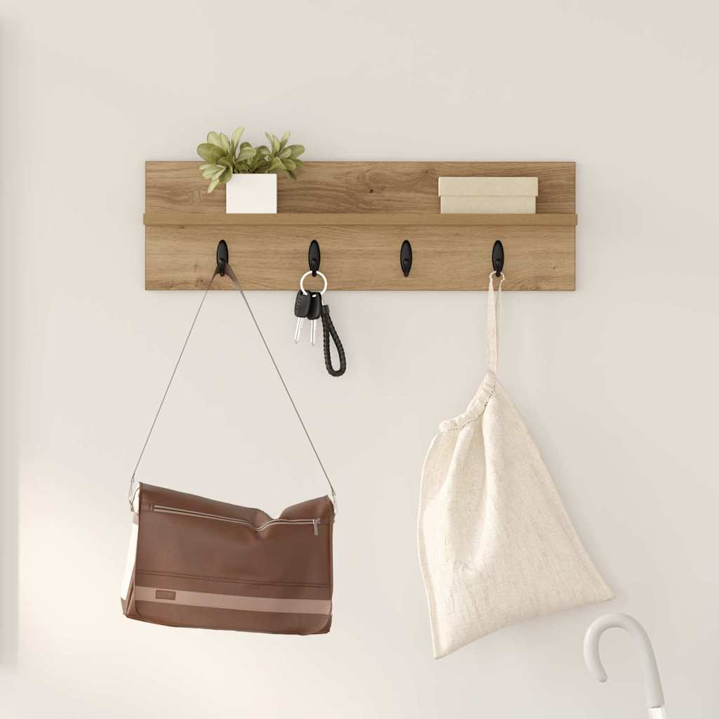 Vegghengt kleshenger med hylle artisan eik 60 x 10.5 x 18 cm